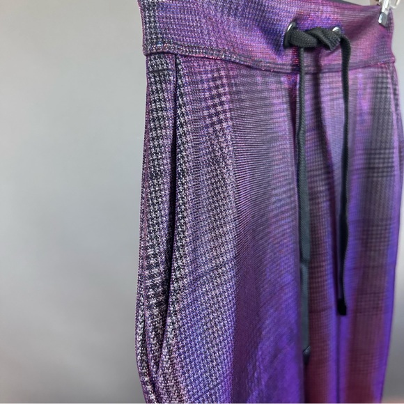 Nwot Noli Yoga Vienna Metallic Plaid Joggers XS - Picture 9 of 11